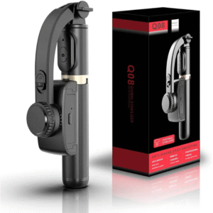 Q08 Mini Gimbal Anti-Shake 1-Axis STABILIZER Extendable Selfie Stick Tripod, Wireless Remote for Smartphone