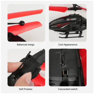 Helicopter Remote Control Flying for Unisex Child/Kids Age 4 + Years, Indoor Palm Sensing RC Helicopter Rechargeable Helicopter with LED Lights Pack of 1 Multi Color