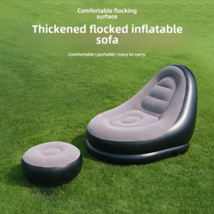 2-in-1 Lounge Inflatable Chair Set Portable Recliner with Air Pump