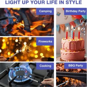 USB Plasma Rechargeable Electric Gas Lighter for Kitchen, Pooja Room, Candles, BBQ, Multi Purpose - 360 Degree Flexible & Windproof