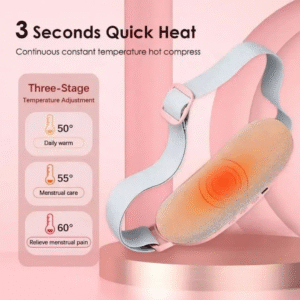 MLIKT Portable Cordless Heating Pad for Menstrual Cramps Relief, 3-Speed Temperature Adjustment and 4-Speed Massage Modes, Back and Belly Heating Pad for Women