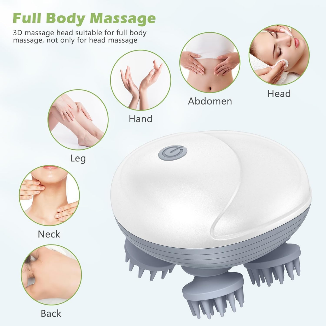 Electric Scalp Massager, Portable Rechargeable Head Massager with 96 Massage Nodes. - Image 3