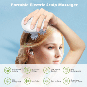 Electric Scalp Massager, Portable Rechargeable Head Massager with 96 Massage Nodes.