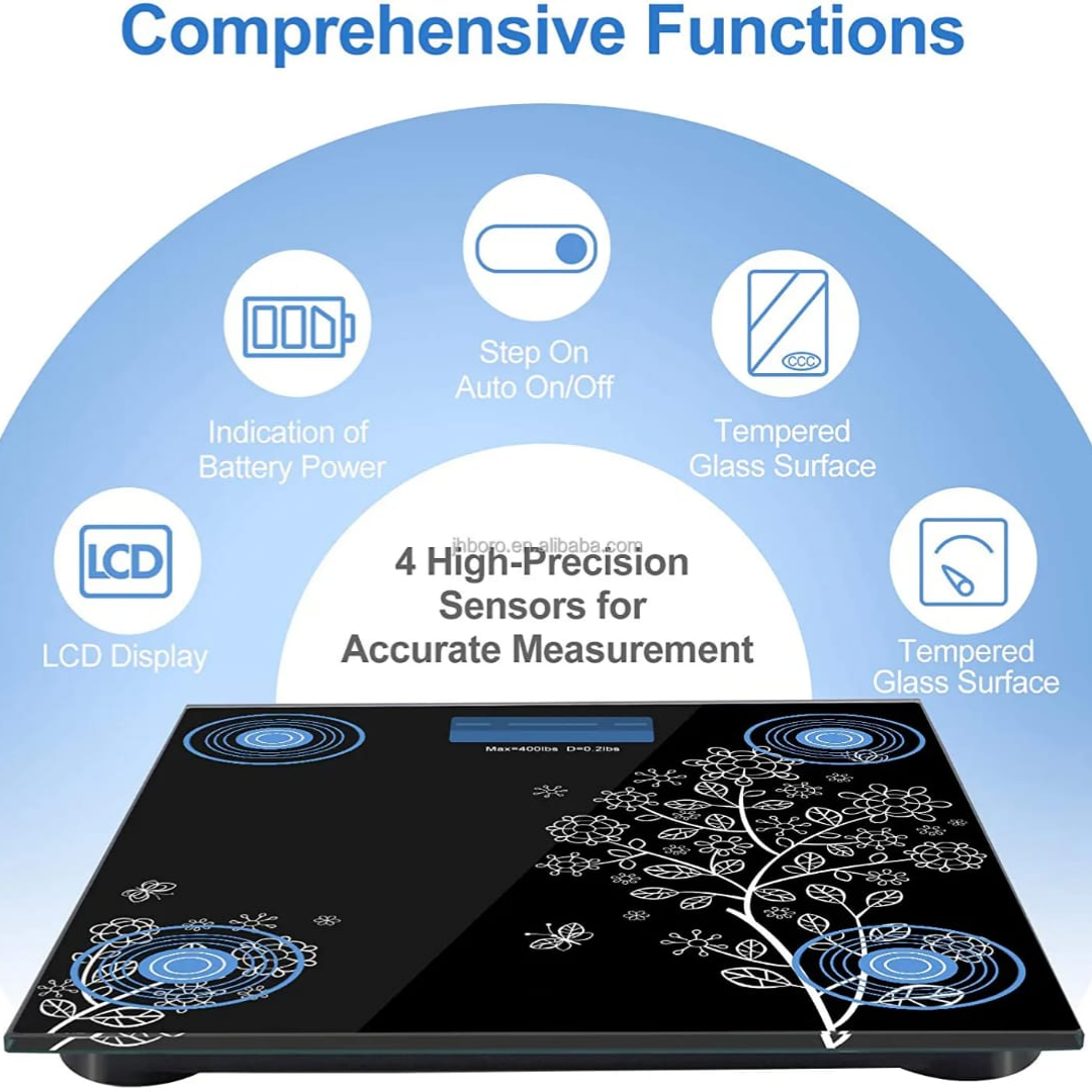 Strob Digital Body Weighing Machine | Tempered Glass LCD Display Weighing Scale - Image 2
