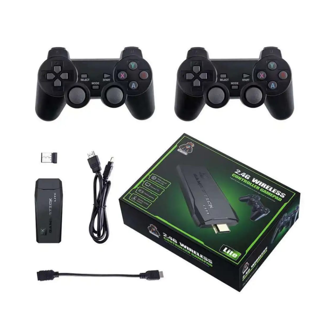 M8 2.4G Wireless Controller Gamepad Lite 4K Ultra HD Game Stick w/ 2 Controllers - Image 2