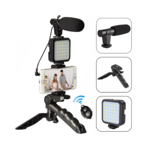 AY-49 RGB LED Video Vlogging Light Kit, Portable Dimmable LED Panel with Adjustable Colors, Rechargeable Battery, Tripod Stand – Ideal for Vlogging, Photography & Video Recording