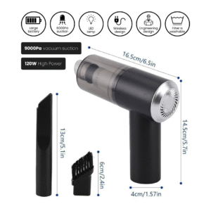 3 in 1 Cordless Car Vacuum Cleaner Powerful Suction & High Power Blower Deep Cleaning with Wireless, Portable Handheld USB Rechargeable