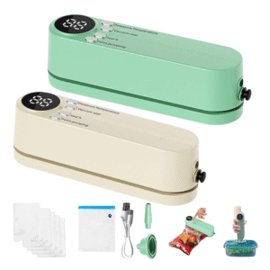 Vacuum Sealer Machine for Packing 3-in-1 Cordless Portable Packaging Machine with Digital Display Seal Vacuum & Inflate Rechargeable Vacuum Sealer bag for Food Dry and Moist Storage