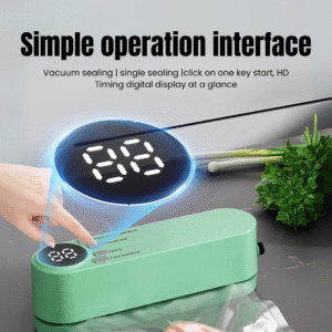 Vacuum Sealer Machine for Packing 3-in-1 Cordless Portable Packaging Machine with Digital Display Seal Vacuum & Inflate Rechargeable Vacuum Sealer bag for Food Dry and Moist Storage