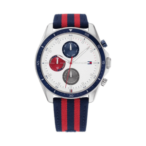 Tommy Hilfiger Men’s Analog Quartz Watch – White Dial with Nylon Strap (NETH1792035)