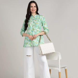 BLOCKS OF INDIA Cotton Hand Printed Short Kurti for Women