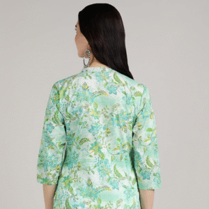 BLOCKS OF INDIA Cotton Hand Printed Short Kurti for Women