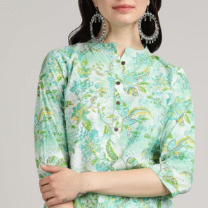 BLOCKS OF INDIA Cotton Hand Printed Short Kurti for Women