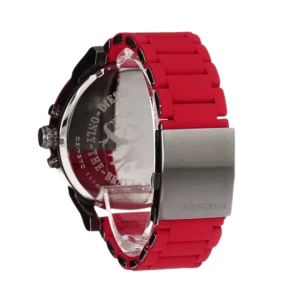 Diesel Stainless Steel Analog Gray Dial Men’s Watch with Red Band – DZ7370