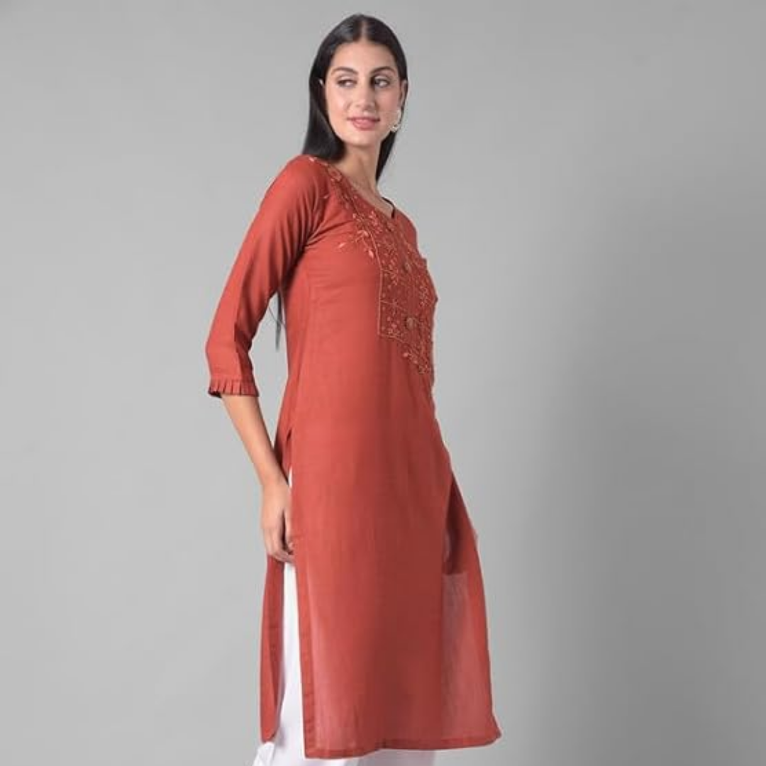 Dollar Women's Cotton Blend Solid Regular Dress Shirt - Image 2