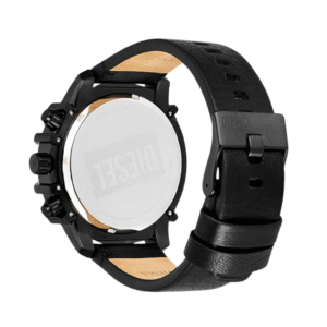 Diesel Men’s Leather Analog Black Oversized Dial Watch – DZ4519
