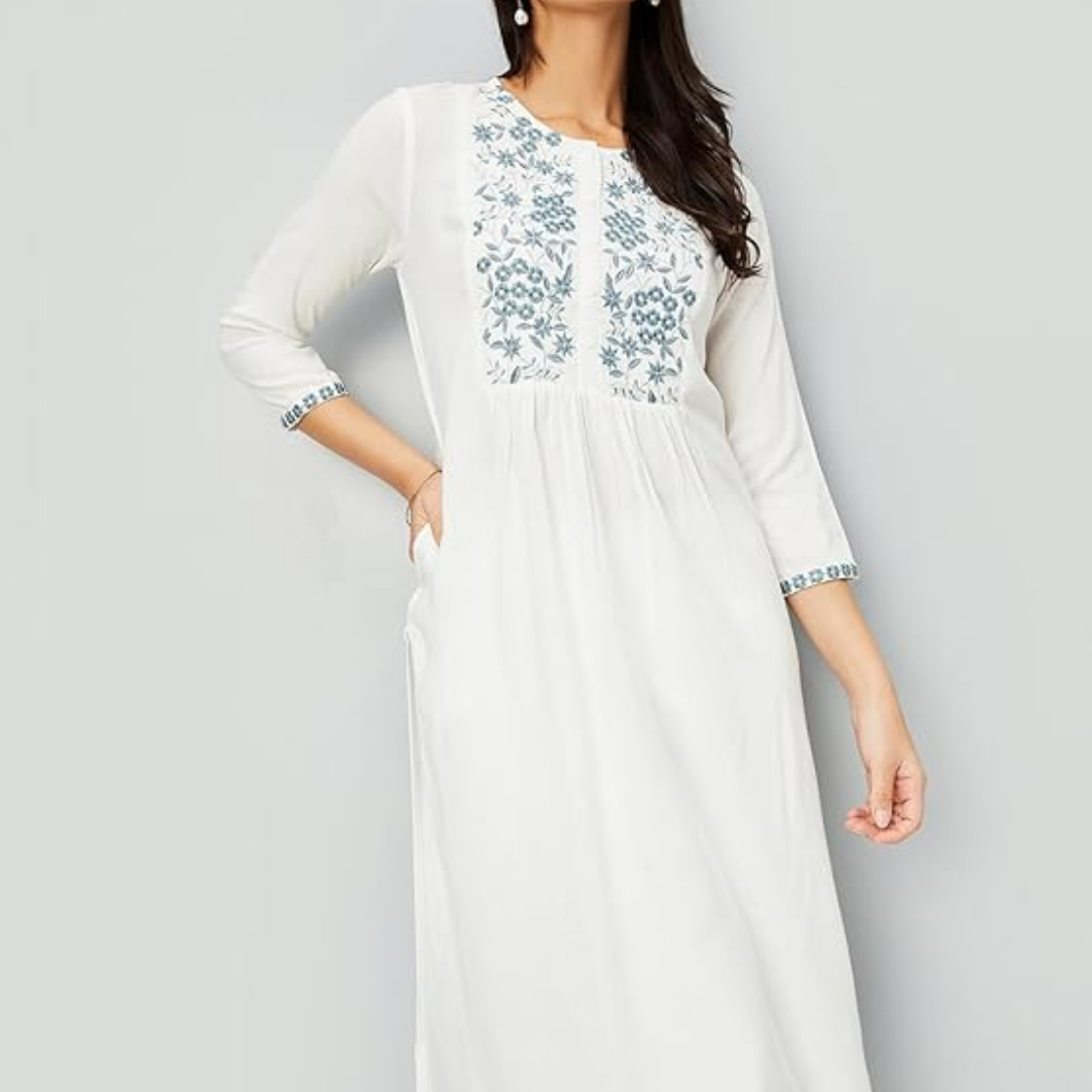 Max Women's Rayon Regular Fit Casual Kurta - Image 3