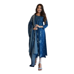 Women's Cotton Embroidered Anarkali Kurti with Pant Set