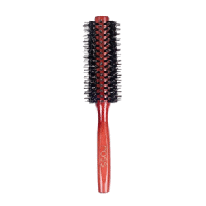 Premium Round Hair Brush with Nylon Bristles & Wooden Handle  Roller Styling Brush for Men & Women