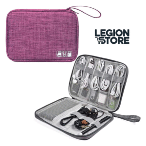 Electronic Accessories Organizer Bag – Travel Gadget Storage Case (Purple)  Waterproof | Single-Layer Universal Cable Organizer