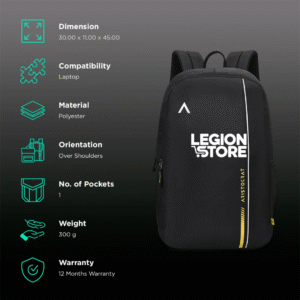 Nova 15L Laptop Backpack – Travel & College Bag (Dark Black)  Multi-Compartment | Padded Straps | Bottle Pocket