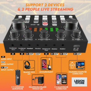 DIGIMORE D-430 Condenser Microphone Kit with V8 Sound Card  Complete Studio Recording Set | Voice Changer | Karaoke, Gaming & Podcast