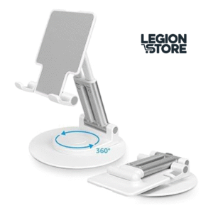 Foldable Tablet Stand | 360° Rotating Desk Holder (White)  Compatible with Tablets up to 12.9 Inches