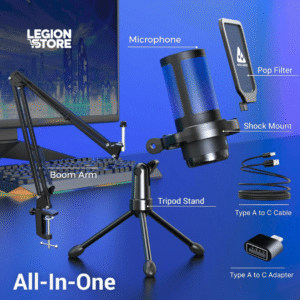 Audio Array AM-C46 Professional RGB USB Condenser Microphone Kit  Studio-Quality 192kHz/24bit | Noise Cancellation | Gaming, Streaming & Podcast