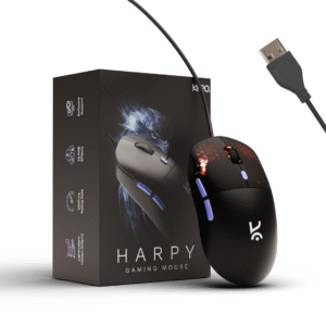 Kreo Harpy Wired Gaming Mouse  55g Ultra-Light Gaming Mouse | 12,800 DPI | 1000Hz Polling Rate | Customizable RGB (13 Modes)
