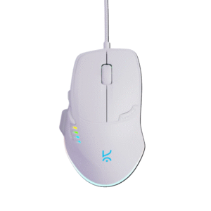 Kreo Hawk Wired Gaming Mouse  PMW3327 Sensor | 12,400 DPI | 8 Programmable Buttons | Customizable RGB | Ergonomic Design (White Hawk)